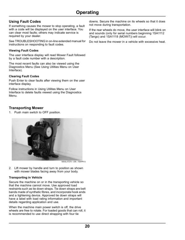 John Deere Autonomous Mower Tango E5 (Sabo) Software Version 4.1 (Dealer Version) Operator’s Manual (OMSAU13607) Workshop Guide