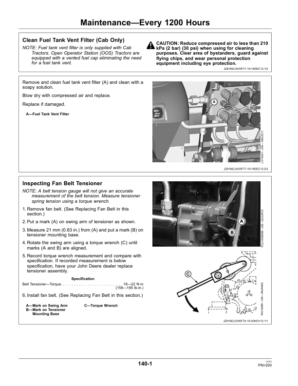 John Deere 5085E & 5100E (IT4) Tractor (February 2013) Operator’s Manual (OMSJ14615) Workshop Guide