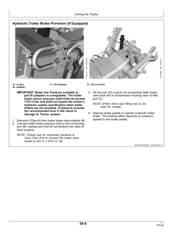 John Deere 5036C, 5041C Tractors (India) Operator’s Manual (OMSJ21199) Workshop Guide