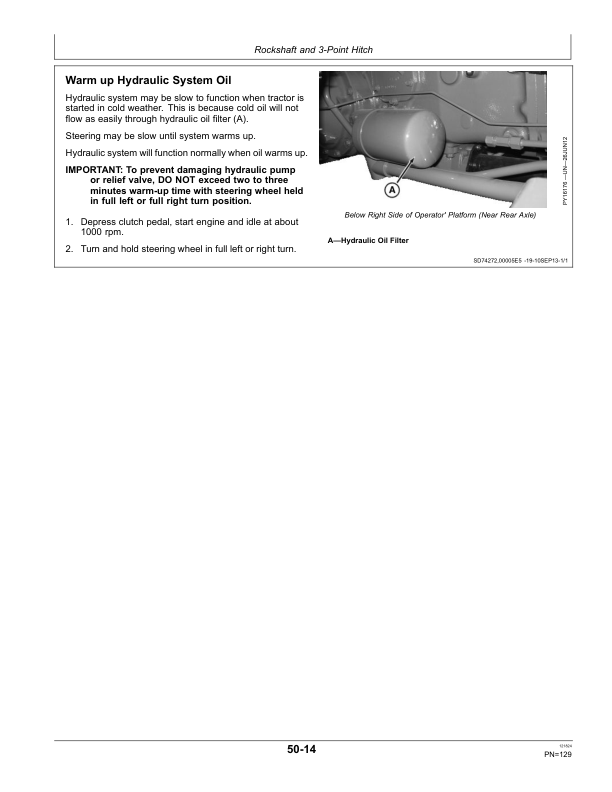John Deere 5055E, 5065E, 5075E Tractors (South Africa) Operator’s Manual (OMSJ25839) Workshop Guide