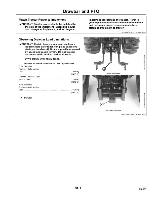 John Deere 5083EN, 5093EN, 5101EN (Tier 2) Tractors Operator’s Manual (October 2008) (-360000 OOS) (-370000 Cab) Operator’s Manual (OMSJ294042) Workshop Guide