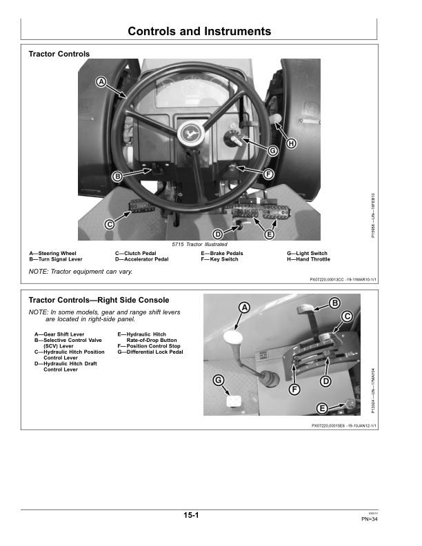John Deere 5415, 5615, 5715 Tractors (Mexico – domestic) Operator’s Manual (OMSU23160) Workshop Guide