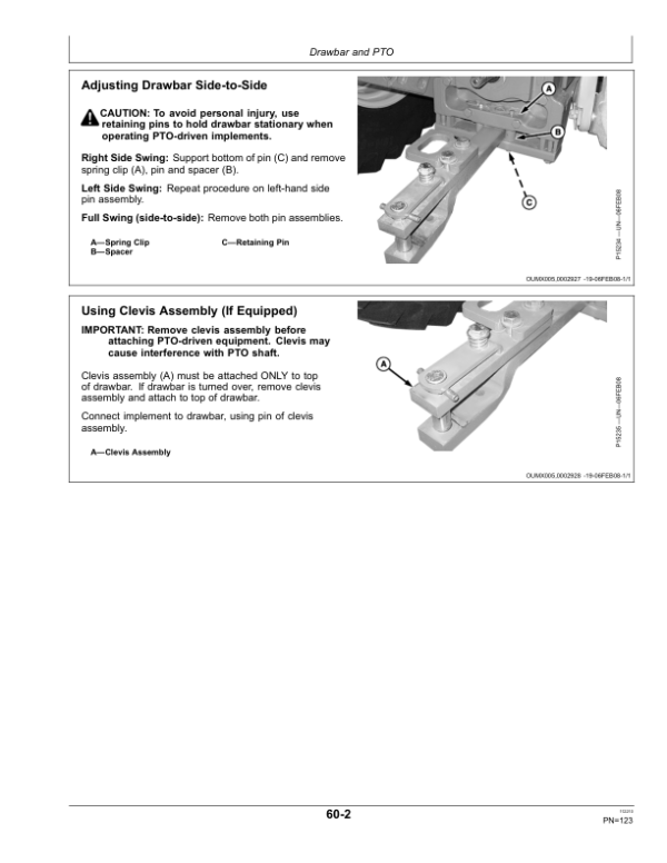 John Deere 6100D, 6110D, 6115D, 6125D, 6130D & 6140D Tractors Operator’s Manual (OMSU304190) Workshop Guide