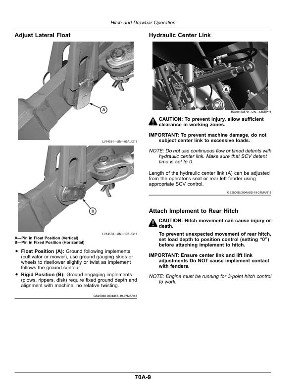 John Deere 5090R, 5100R, 5115R & 5125R (FT4) Tractors (Exp w/North American Configurations) Operator’s Manual (OMSU53448) Workshop Guide