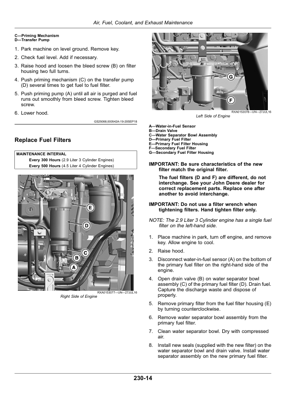 John Deere 5075M, 5090M, 5100M, 5100MH & 5115M (FT4) Tractors Operator’s Manual (OMSU55519) Workshop Guide