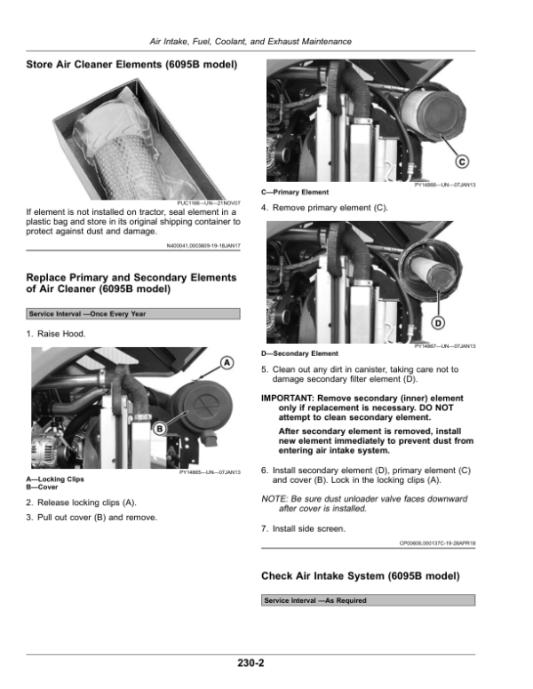 John Deere 6095B (500185-), 6110B (500643-), 6120B (500017-), 6135B (530161-), 6140B (500012-) Tractors Operator’s Manual (OMSU59780) Workshop Guide