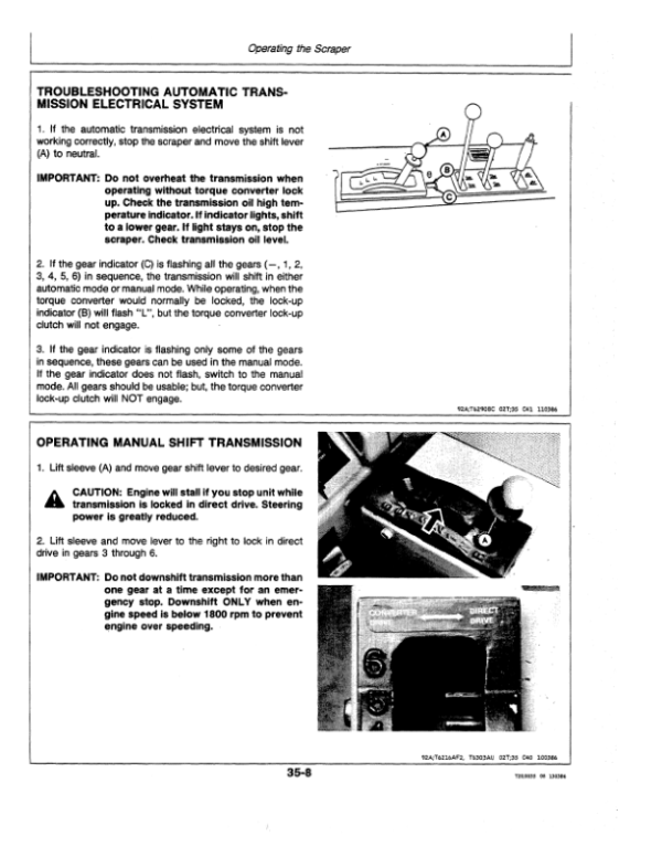John Deere 862B Scrapers Operator’s Manuals (OMT103982) Workshop Guide
