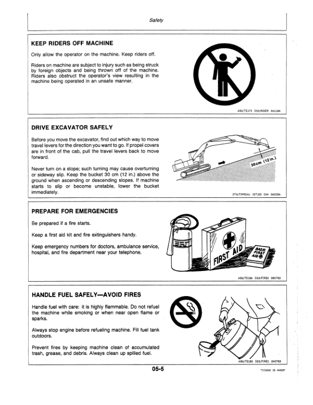 John Deere 70 Excavators Operator’s Manuals (OMT114472) Workshop Guide