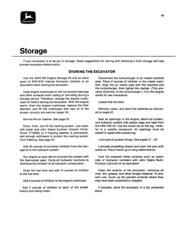 John Deere 690A Excavators Operator’s Manuals (OMT114475) Workshop Guide