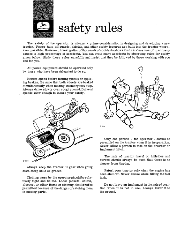 John Deere 2010 Row Crop Utility Diesel Tractor Operator’s Manual (OMT14692) Workshop Guide