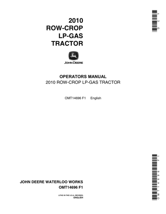 John Deere 2010 Tractors Operator’s Manuals (OMT14696) Workshop Guide