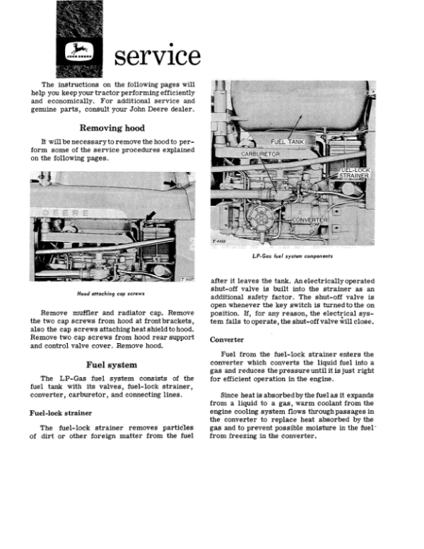 John Deere 2010 Row Crop LP-Gas Tractor Operator’s Manual (OMT14696) Workshop Guide