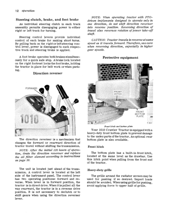 John Deere 1010 Crawlers Operator’s Manuals (OMT14740) Workshop Guide