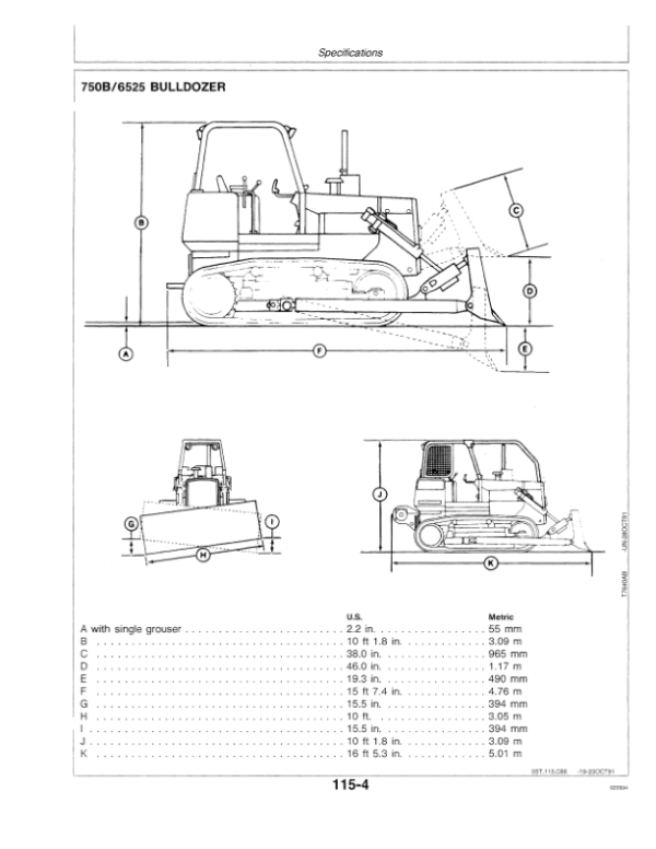 John Deere 750B, 850B, 750B LT, 850B LT Crawlers Operator’s Manuals (OMT153078) Workshop Guide
