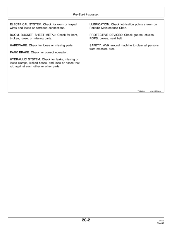 John Deere 544GTC, 544G, 544GLL, 624G, 644G Loaders Operator’s Manuals (OMT158711) Workshop Guide