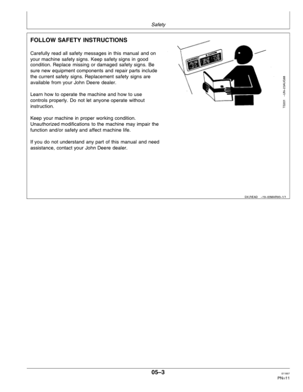 John Deere 643G, 843G Wheeled Feller Bunchers Operator’s Manuals (OMT160731) Workshop Guide