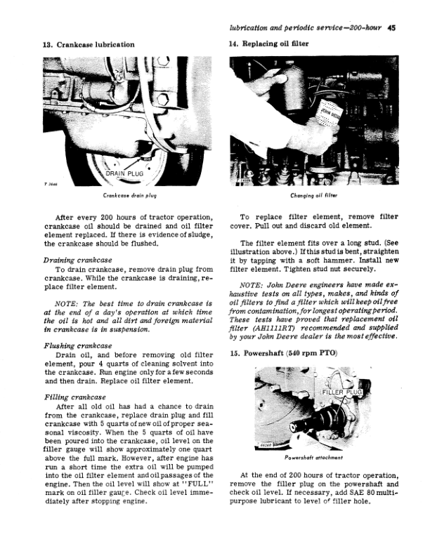 John Deere 1010 Row Crop Utility Gasoline Tractor Operator’s Manual (OMT16142) Workshop Guide