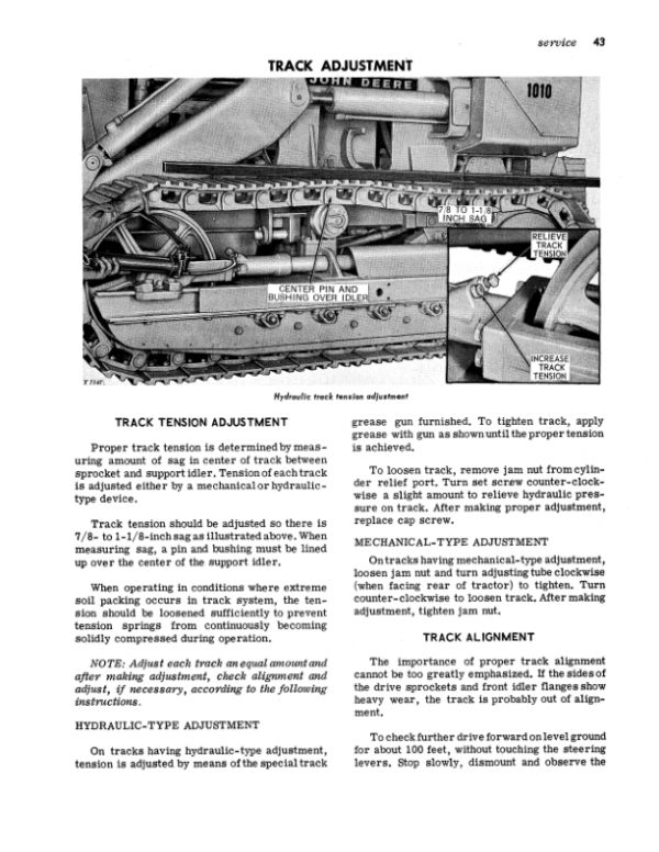 John Deere 1010 Crawler Loader (031001-) Operator’s Manual (OMT18595) Workshop Guide