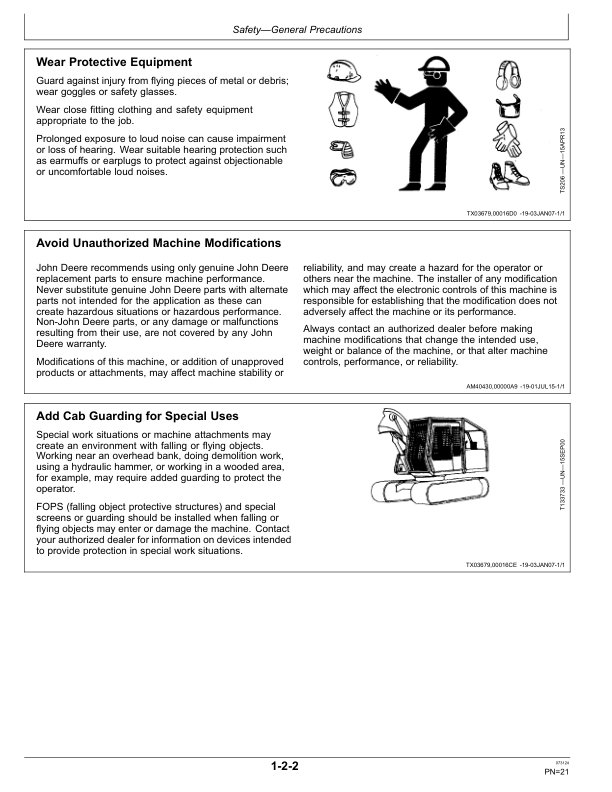 John Deere 230CLC, 200CLC, 270CLC Excavators Operator’s Manuals (OMT187348) Workshop Guide