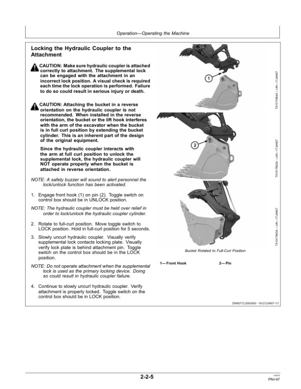 John Deere 135C RTS, 225CLC RTS Excavators Operator’s Manuals (OMT200346) Workshop Guide
