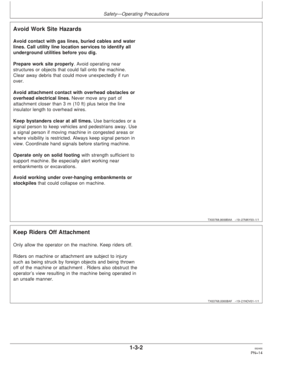 John Deere PRO960 Attachments Operator’s Manuals (OMT203936) Workshop Guide