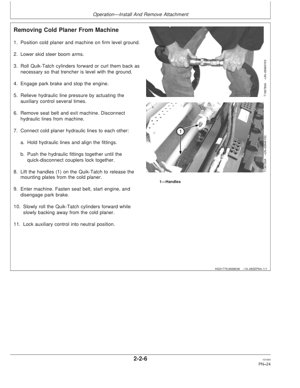 John Deere CP12B Attachments Operator’s Manuals (OMT212946) Workshop Guide