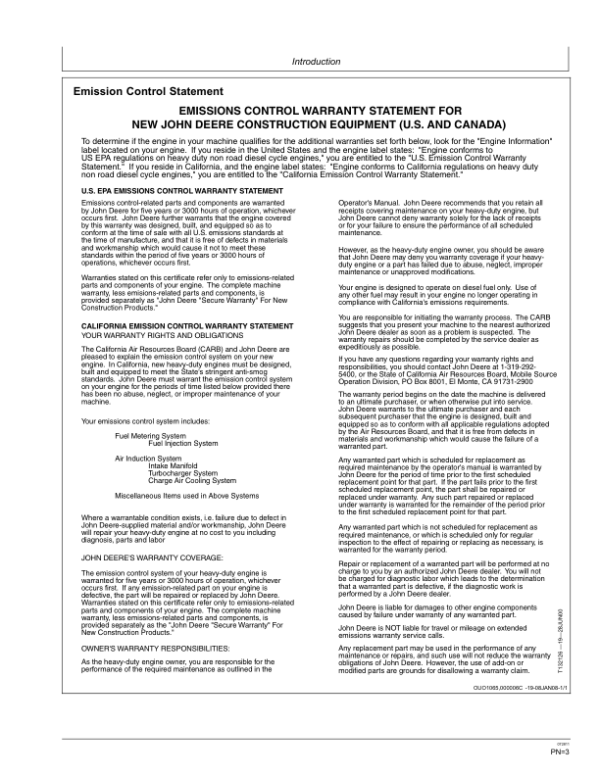 John Deere 640GIII, 648GIII, 460D Skidders Operator’s Manuals (OMT214469) Workshop Guide