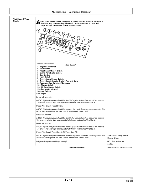 John Deere 753J, 759J Tracked Feller Bunchers Operator’s Manuals (OMT231007) Workshop Guide