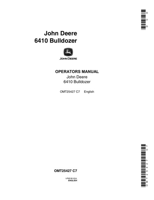 John Deere 6410 Attachments Operator’s Manuals (OMT25427) Workshop Guide