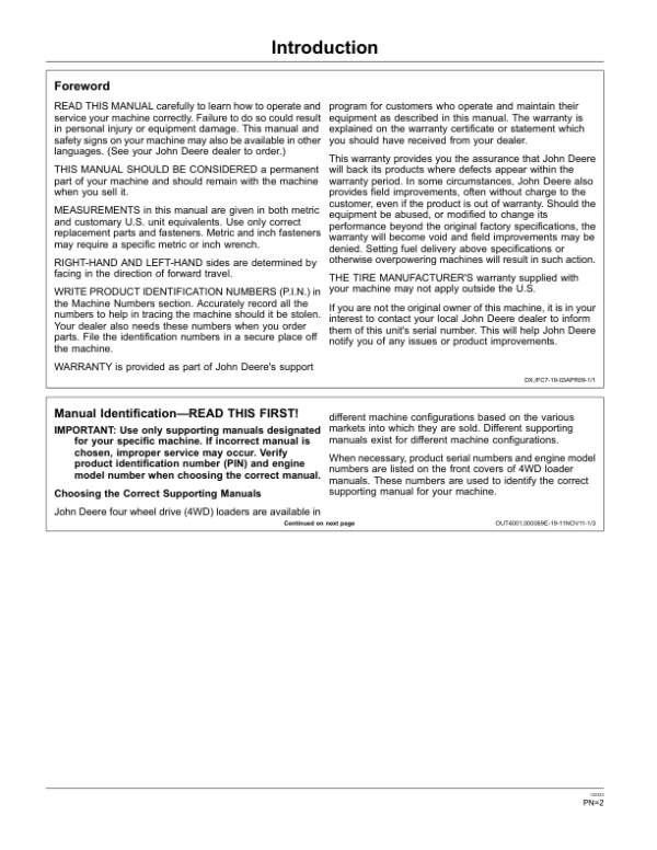 John Deere 724K Loaders Operator’s Manuals (OMT260550) Workshop Guide
