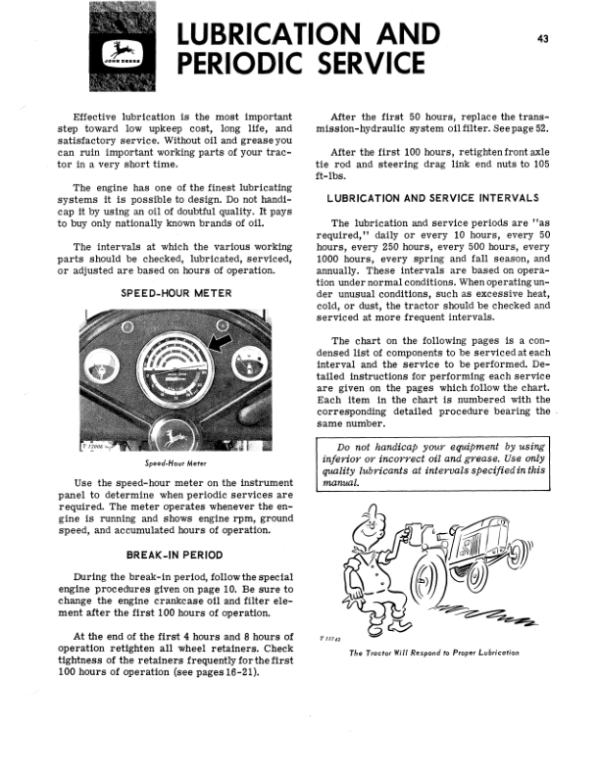 John Deere 1020, 2020 Tractors Operator’s Manuals (OMT26335) Workshop Guide