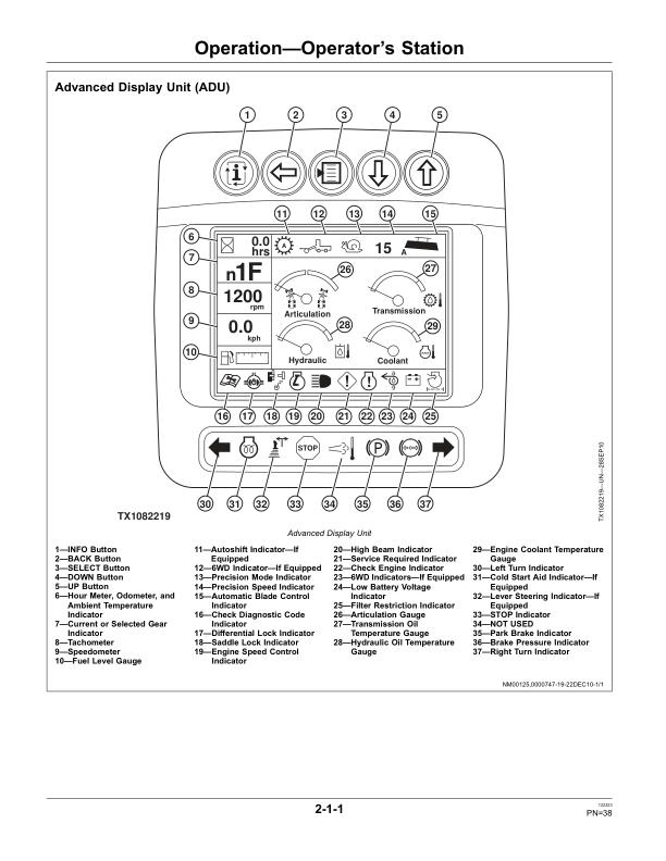 John Deere 670G, 672G, 670GP, 672GP Motor Graders Operator’s Manuals (OMT278206) Workshop Guide