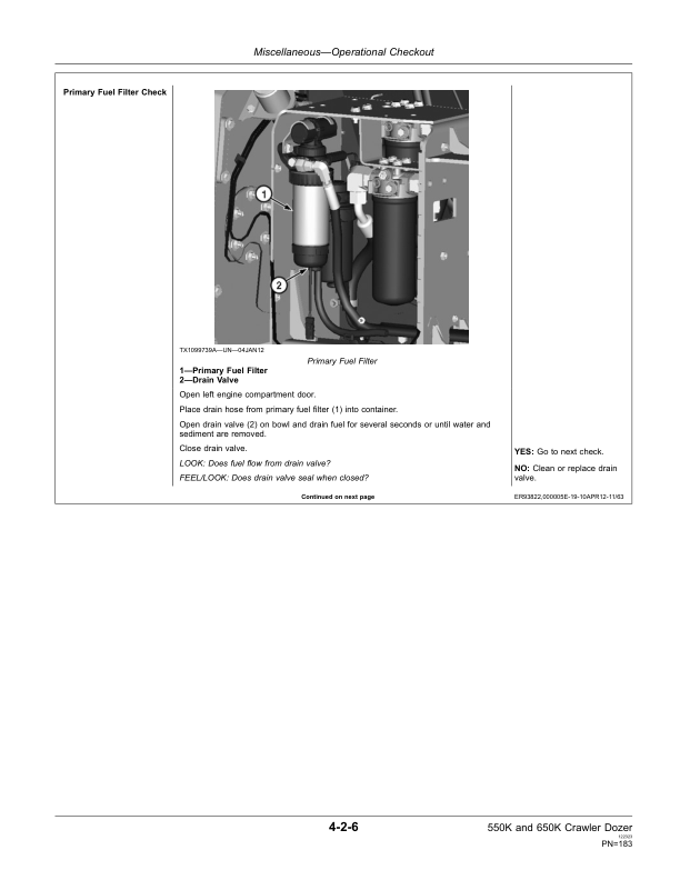 John Deere 550K, 650K Crawler Dozers Operator’s Manuals (OMT288826) Workshop Guide