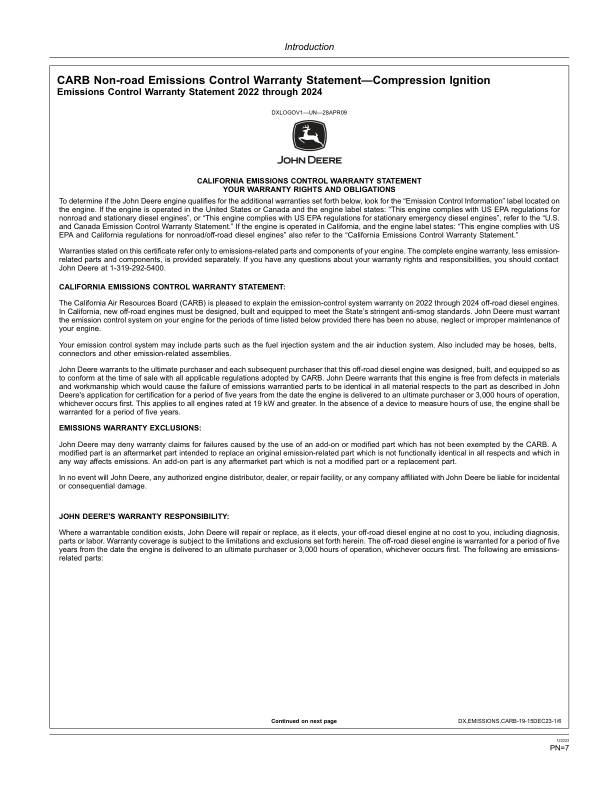 John Deere 325K Backhoe Loaders Operator’s Manuals (OMT304358) Workshop Guide