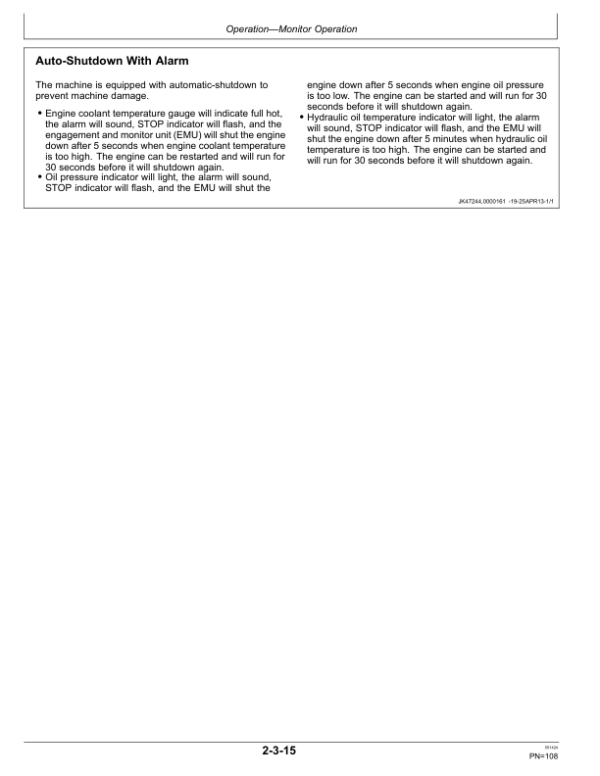 John Deere 329E, 333E Skid Steers Operator’s Manuals (OMT306304) Workshop Guide