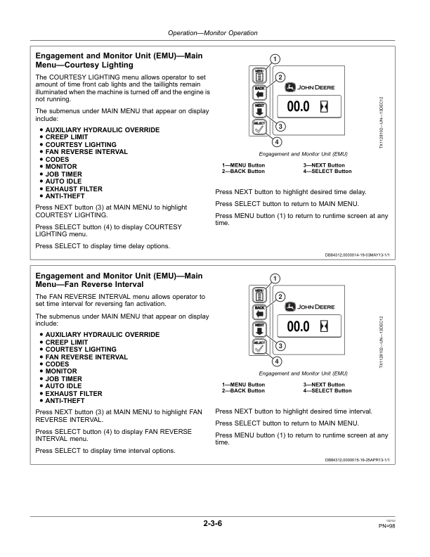 John Deere 328E, 332E Skid Steers Operator’s Manuals (OMT306318) Workshop Guide