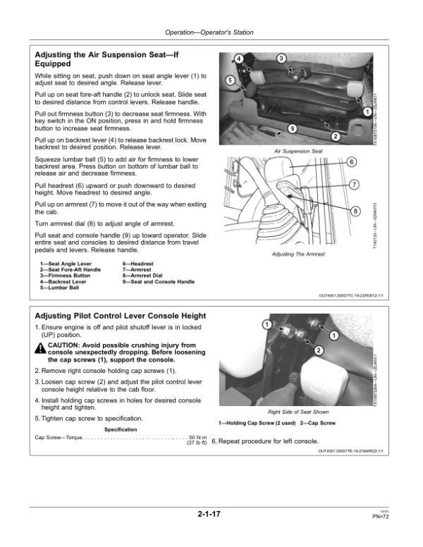 John Deere 380GLC Excavators Operator’s Manuals (OMT310294) Workshop Guide
