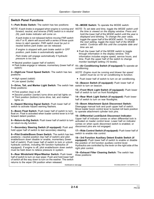 John Deere 344K Loaders Operator’s Manuals (OMT313329) Workshop Guide