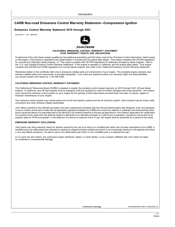John Deere WL56 Loaders Operator’s Manuals (OMT314168) Workshop Guide