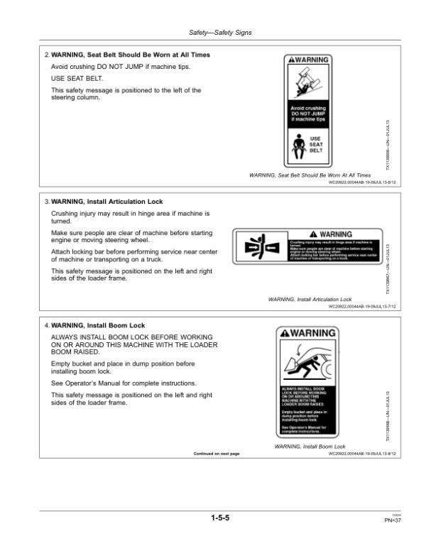 John Deere 204K, 304K Loaders Operator’s Manuals (OMT333031) Workshop Guide