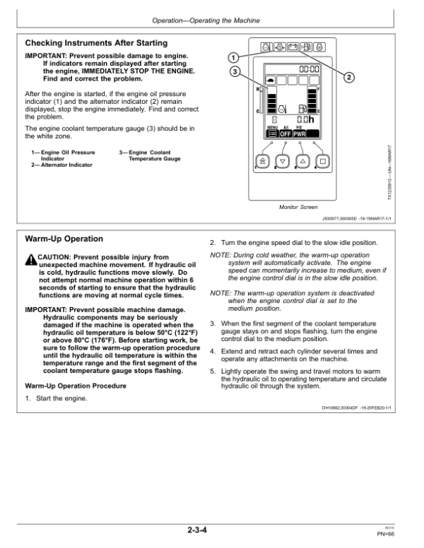 John Deere 35G Excavators Operator’s Manuals (OMT333111) Workshop Guide