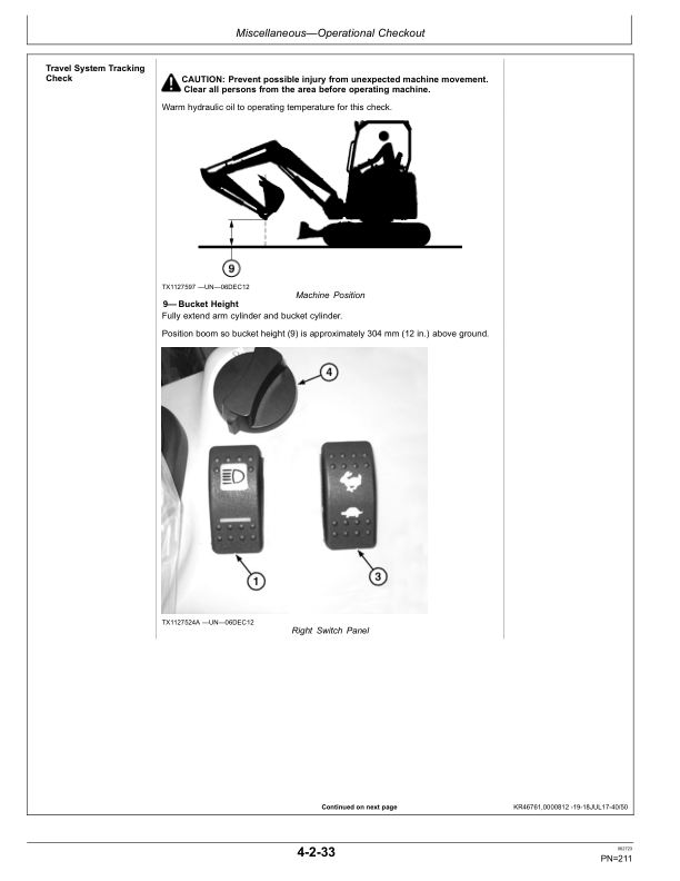 John Deere 50G Excavators Operator’s Manuals (OMT333114) Workshop Guide
