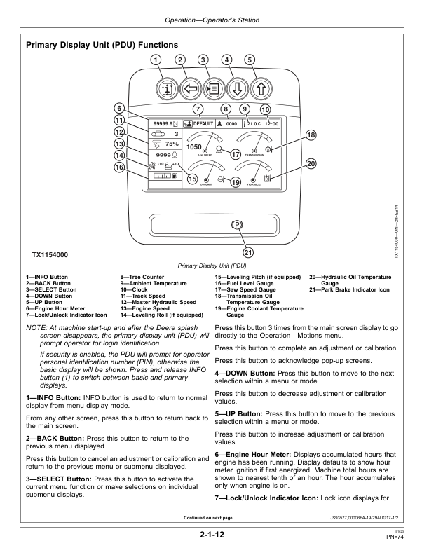John Deere 803M, 853M, 859M Tracked Feller Bunchers Operator’s Manuals (OMT334794X19) Workshop Guide