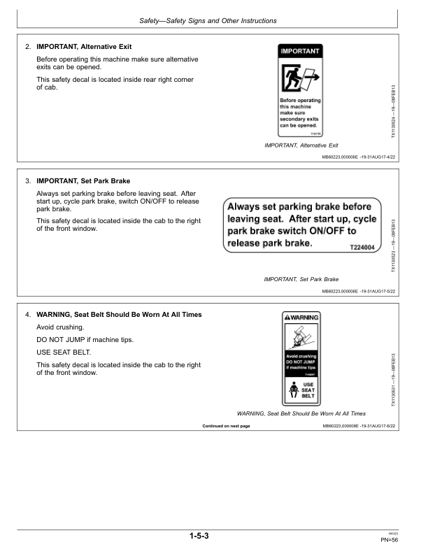 John Deere 640L, 648L, 748L, 848L, 948L Skidders Operator’s Manuals (OMT335601X19) Workshop Guide