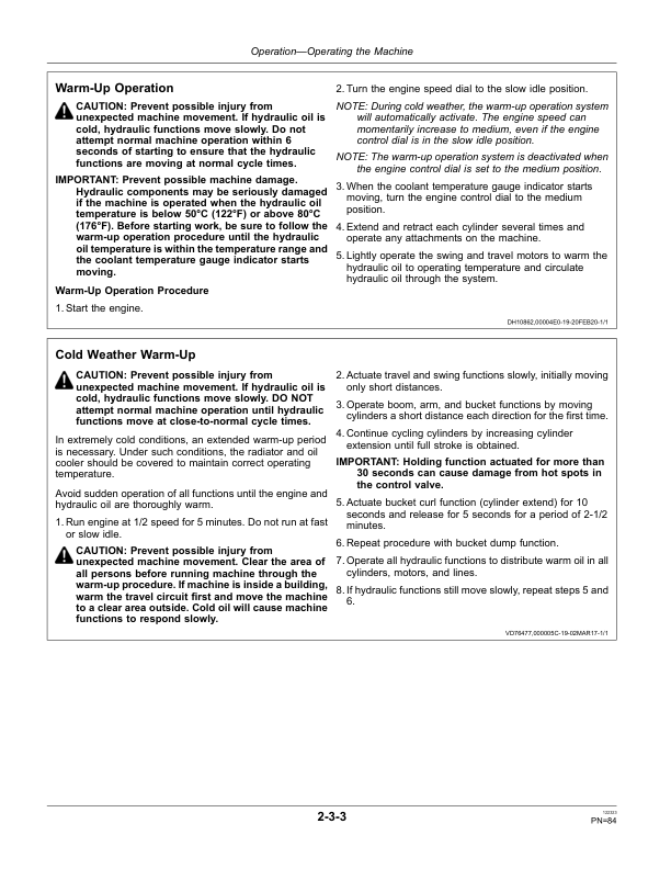 John Deere 75G Excavators Operator’s Manuals (OMT337609) Workshop Guide