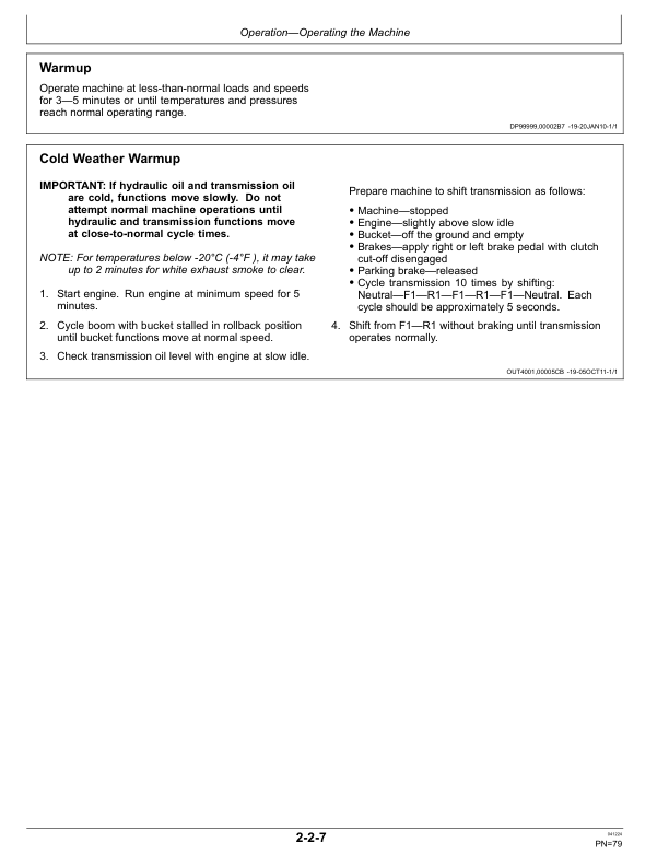John Deere 524K Loaders Operator’s Manuals (OMT346592X19) Workshop Guide