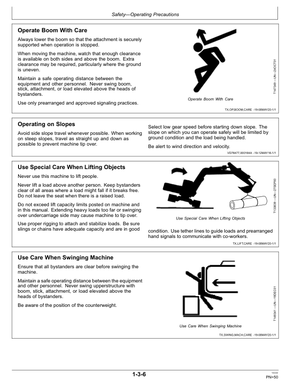 John Deere 3754G, 3754GLC Excavator Operator’s Manuals (OMT351532X19) Workshop Guide