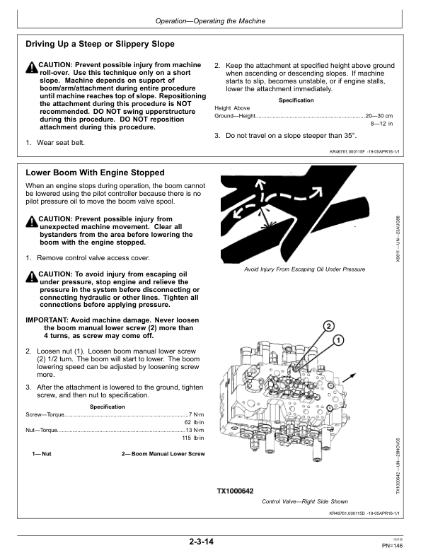 John Deere 3156G Log Loaders Operator’s Manuals (OMT351629X19) Workshop Guide