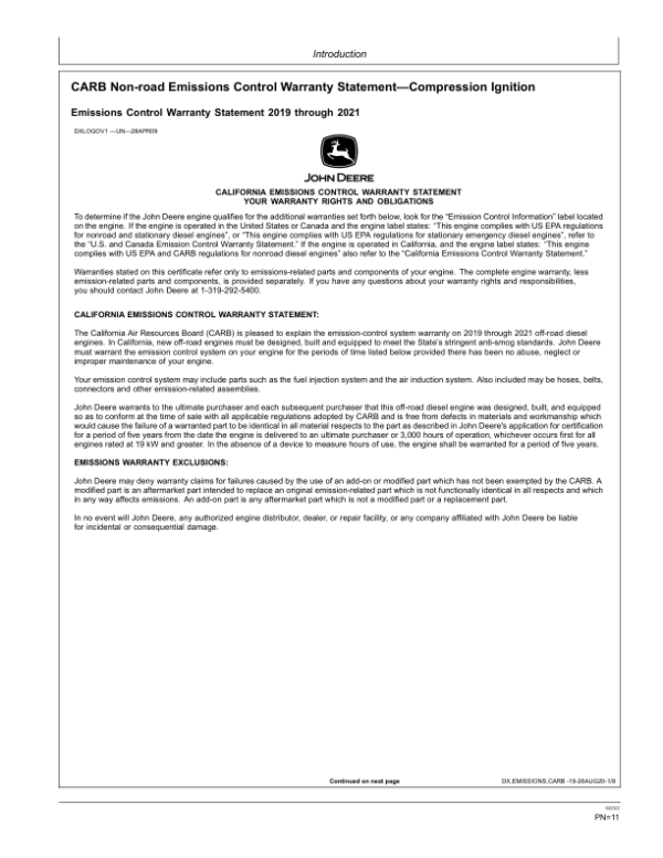 John Deere 844K SERIES II Loaders Operator’s Manuals (OMT353088X19) Workshop Guide