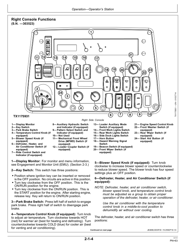 John Deere 310L EP Backhoe Loaders Operator’s Manuals (OMT357606X19) Workshop Guide